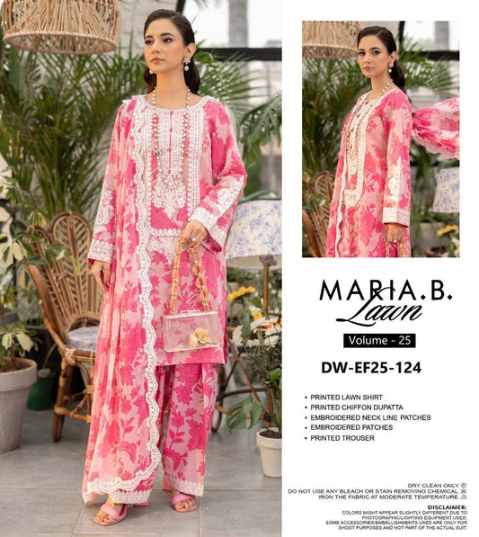 Unstitched Embroidered Lawn & Chiffon